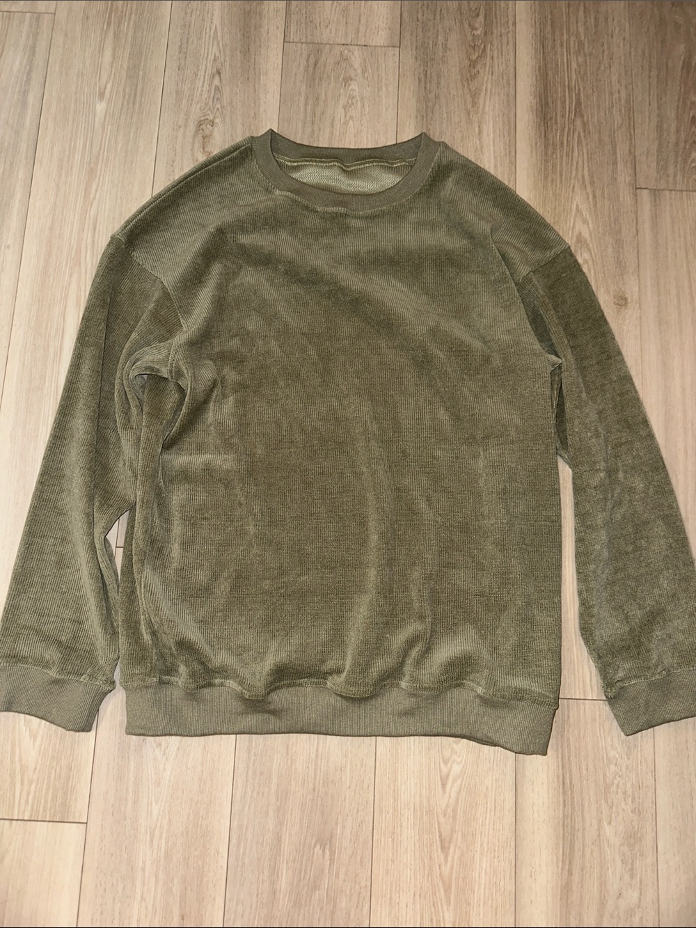 TJ Maxx Oversized Green Ribbed Sweatshirt